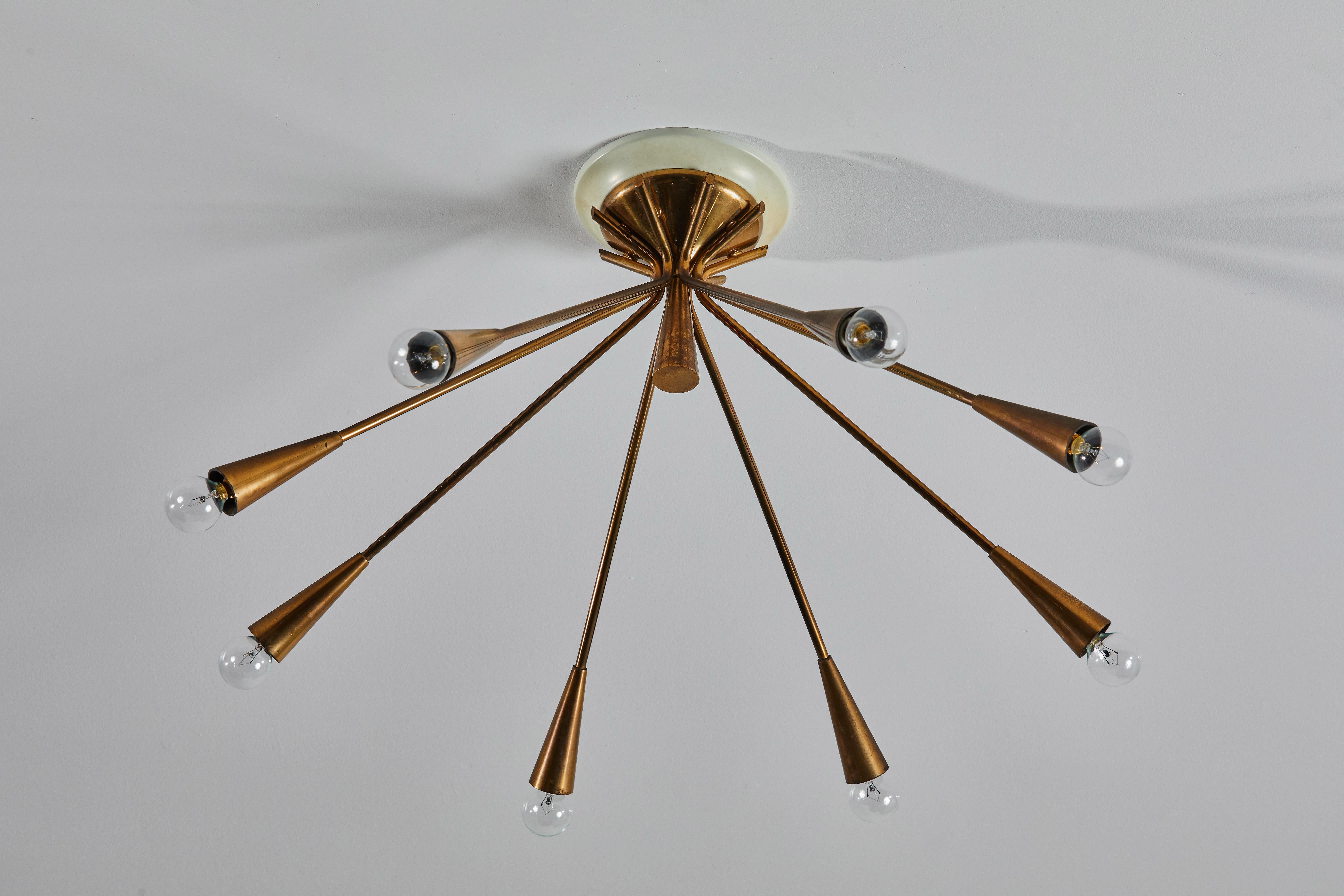 Brass Flush Mount Ceiling Light by Oscar Torlasco for Lumi