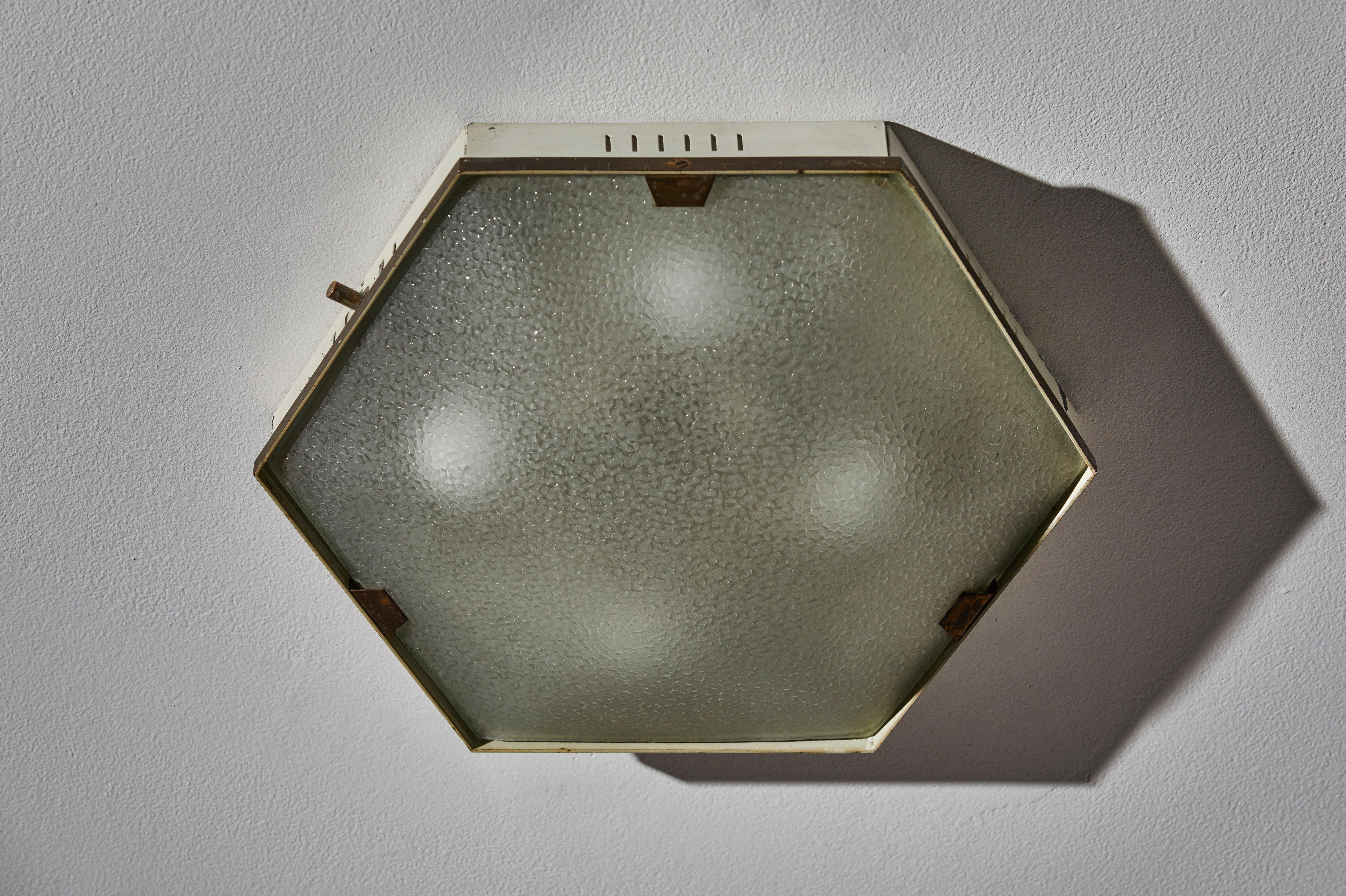 Brass Flush Mount Ceiling Light by Stilnovo