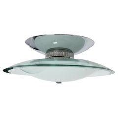 Flush Mount Ceiling Light in the Style of Fontana Arte, Italy circa 1960s