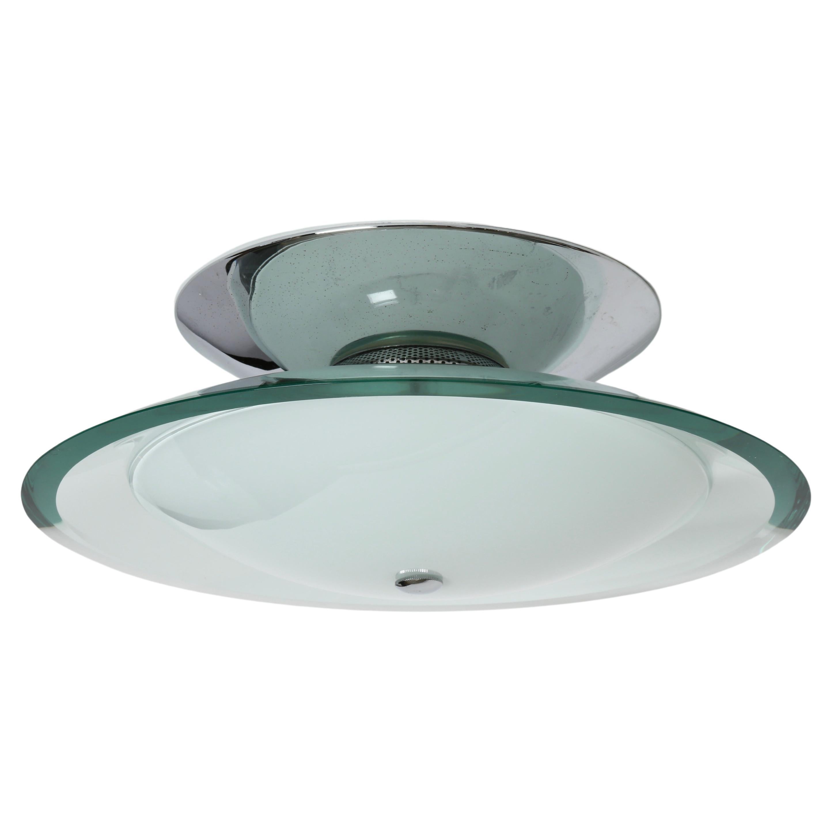 Flush Mount Ceiling Light in the Style of Fontana Arte For Sale