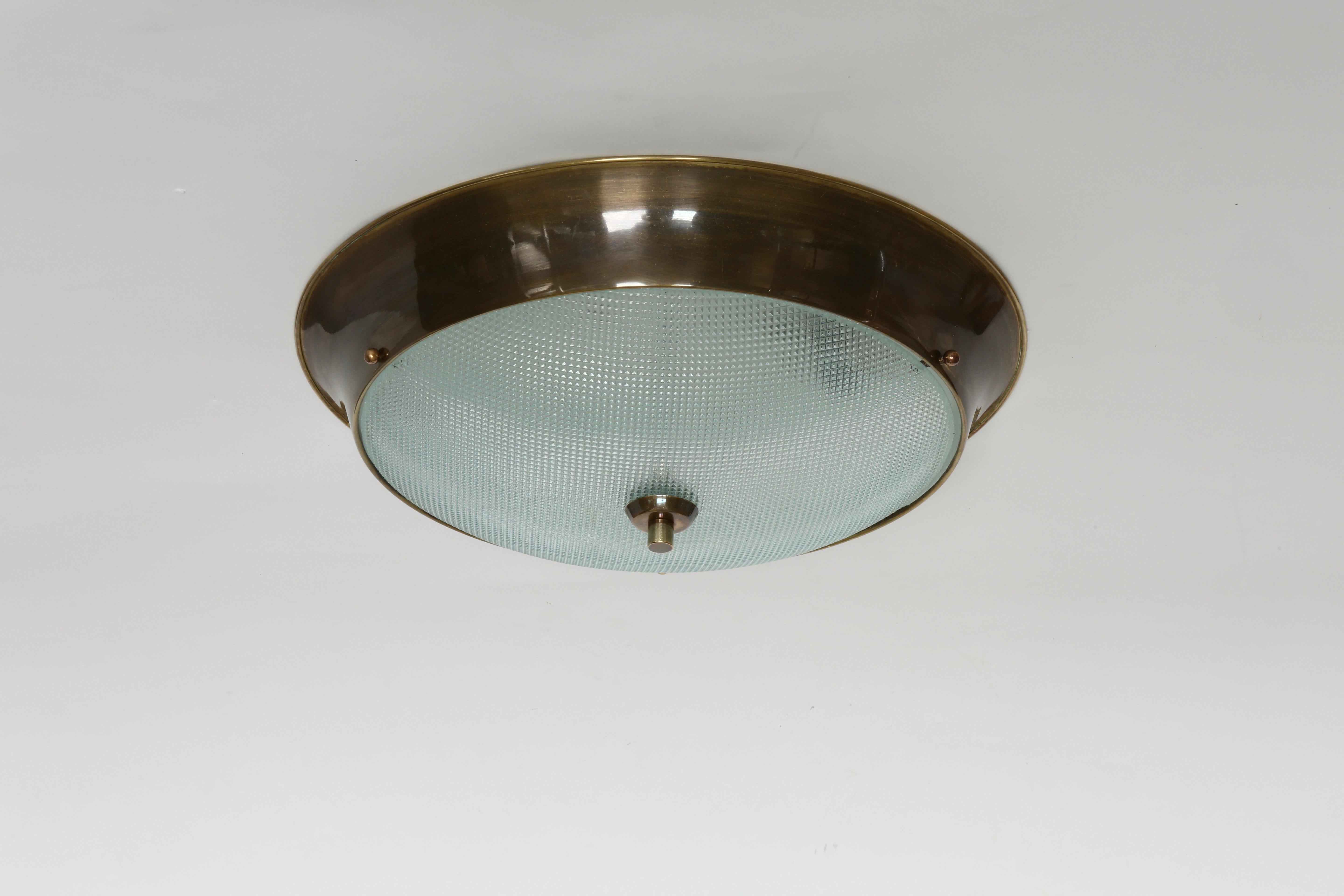 Flush Mount Ceiling Light, Italy 1960s In Good Condition For Sale In Brooklyn, NY