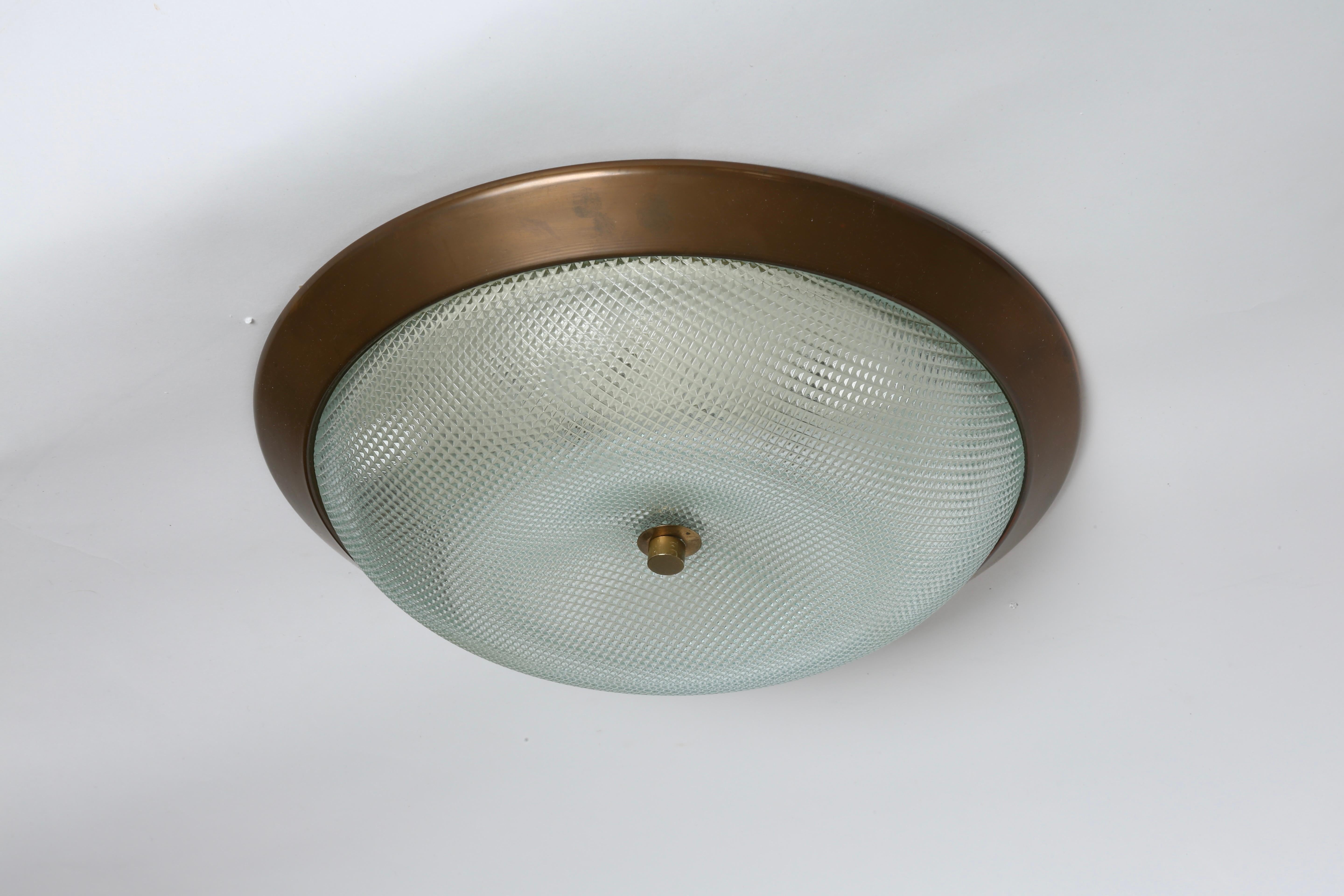 Flush Mount Ceiling Light, Italy 1960s In Good Condition For Sale In Brooklyn, NY