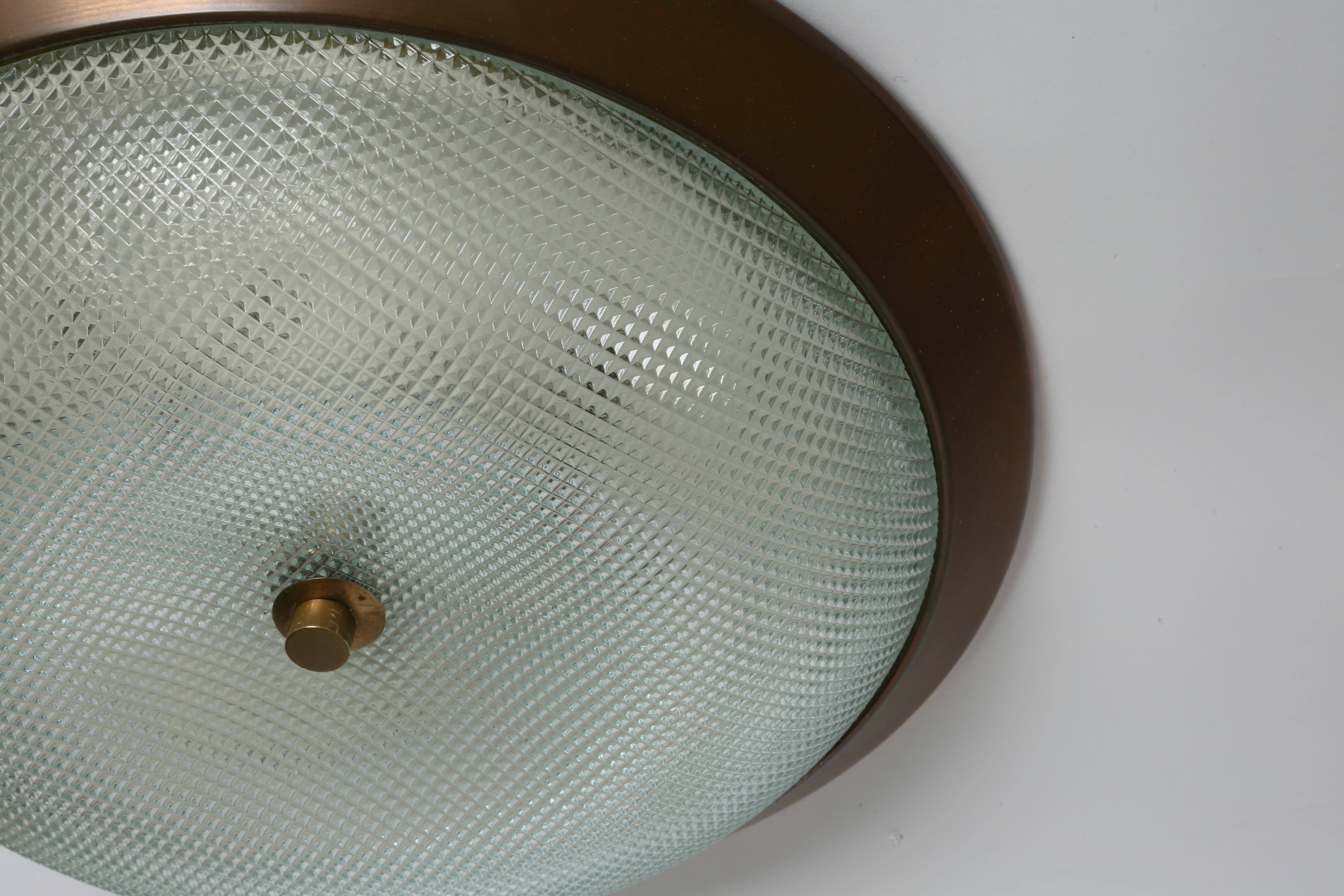 Mid-20th Century Flush Mount Ceiling Light, Italy 1960s For Sale