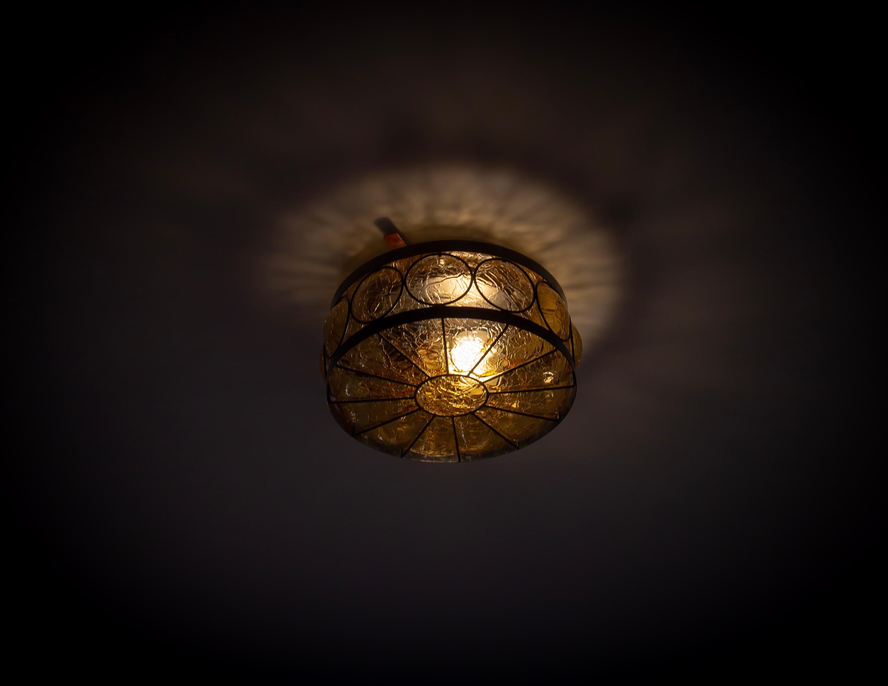 Steel Outdoor Flush Mount Ceiling Light, Norway, 1950s