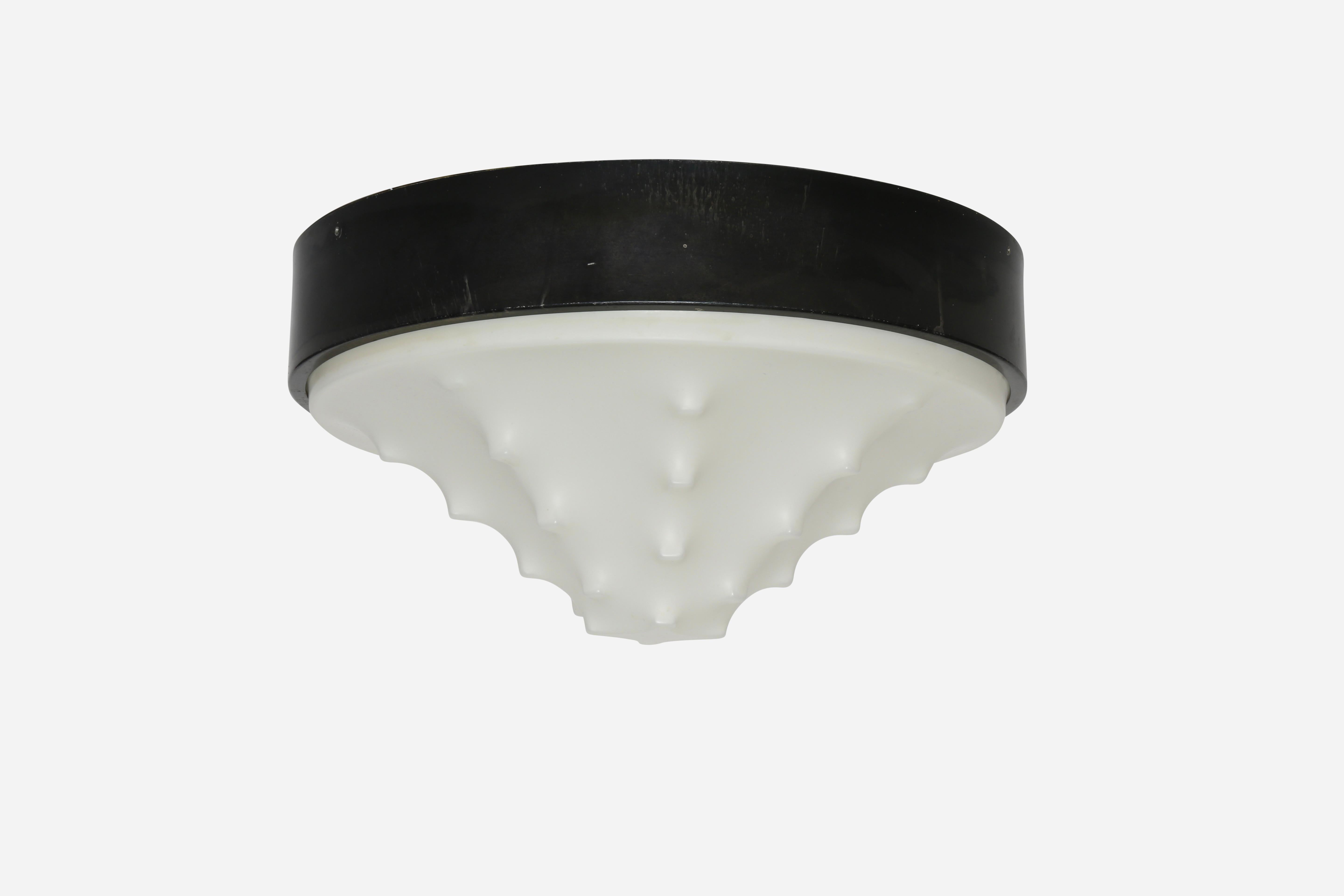 Flush Mount Ceiling Lights Large, a Pair In Good Condition For Sale In Brooklyn, NY