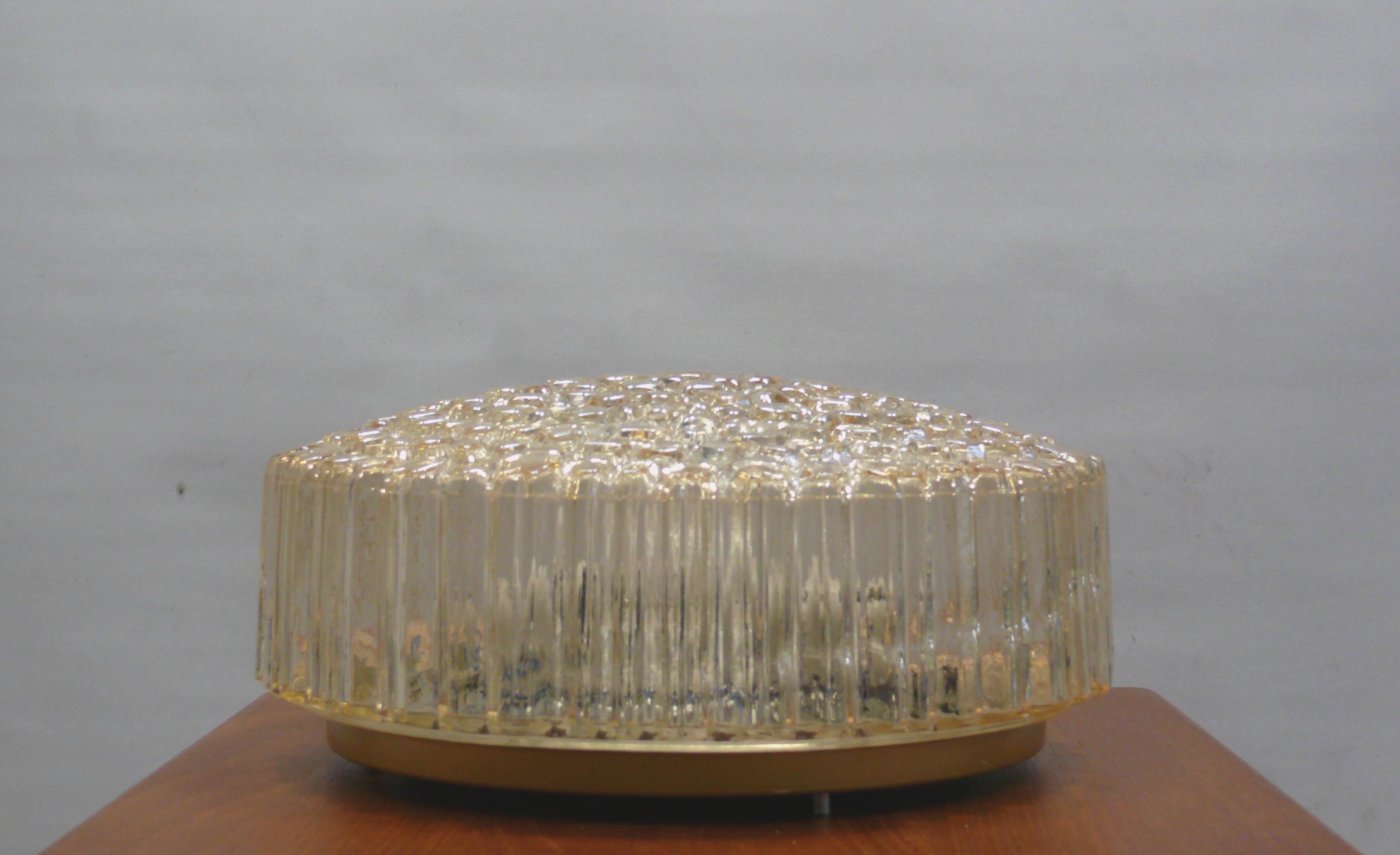 Plafonnier ou applique affleurante de Glashütte Limburg, Allemagne, années 1960 10