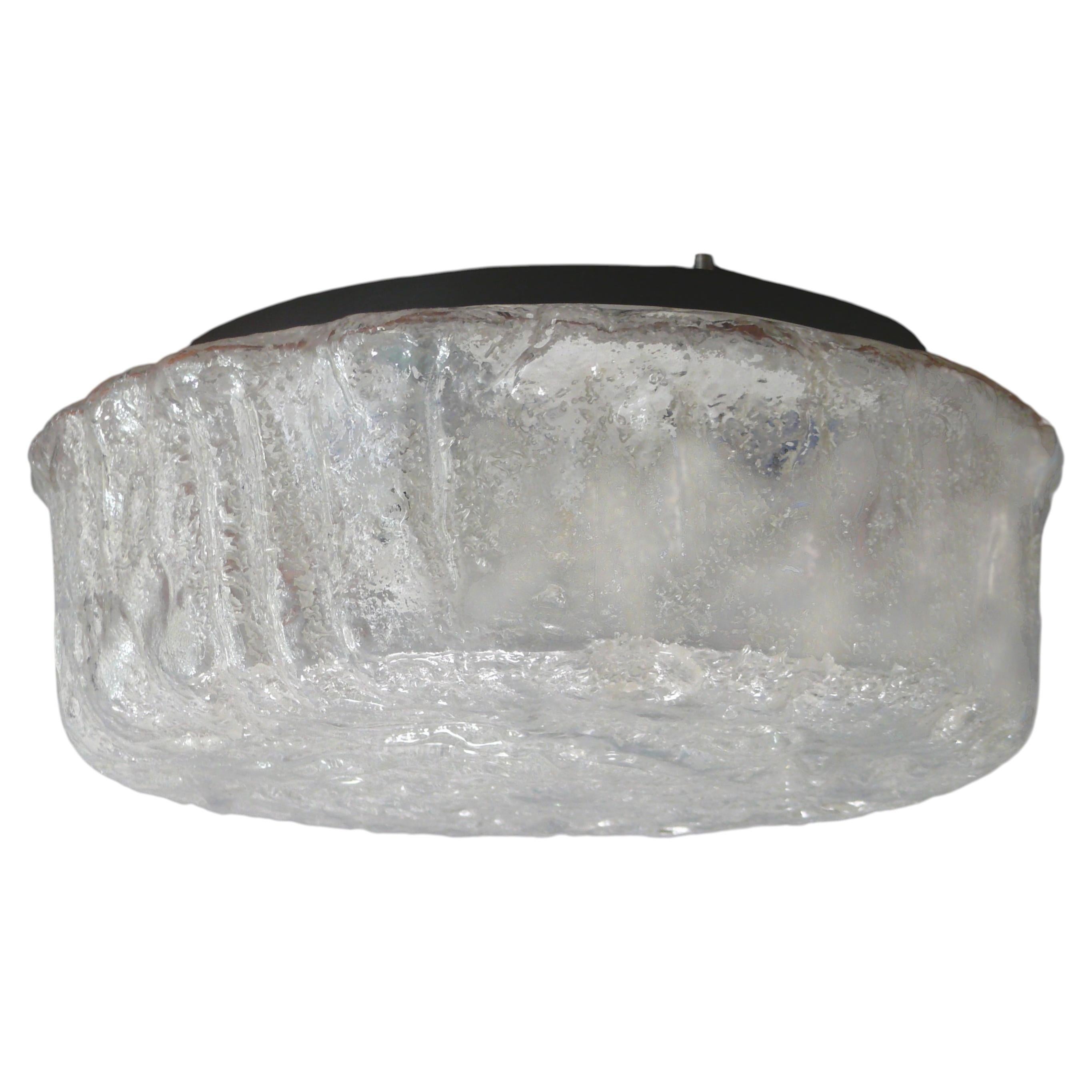 Flush Mount Ceiling or Wall Light by Glashütte Limburg, Germany, 1960s For Sale