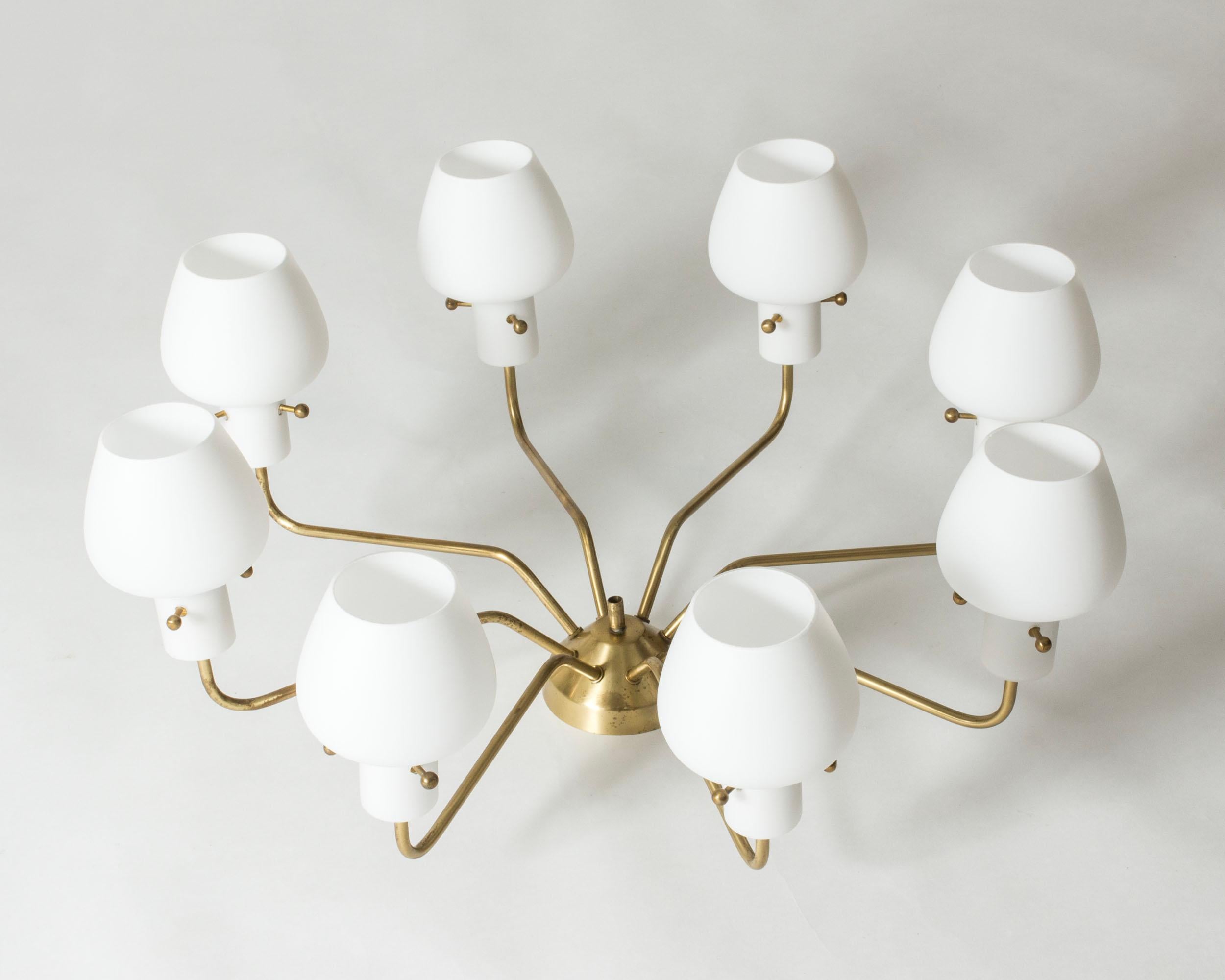 Lámpara de techo de Hans Bergström, Ateljé Lyktan, Suecia, años 50 Latón en venta