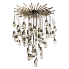 Flush Mount Chandelier by Zero Quattro with Glass Spheres