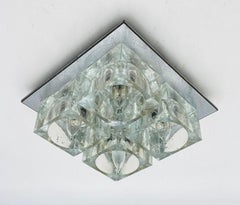 Plafón de Cromo y Cristal de Murano de Sciolari para Lightolier