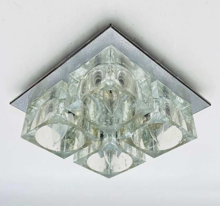 Lampadaire Sciolari Original – 3 Lumières, Verre Venini, Vintage Parfait état