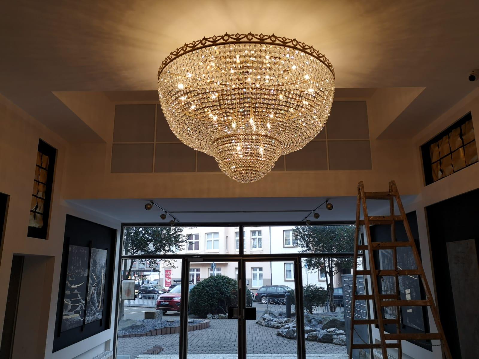 flush crystal chandelier