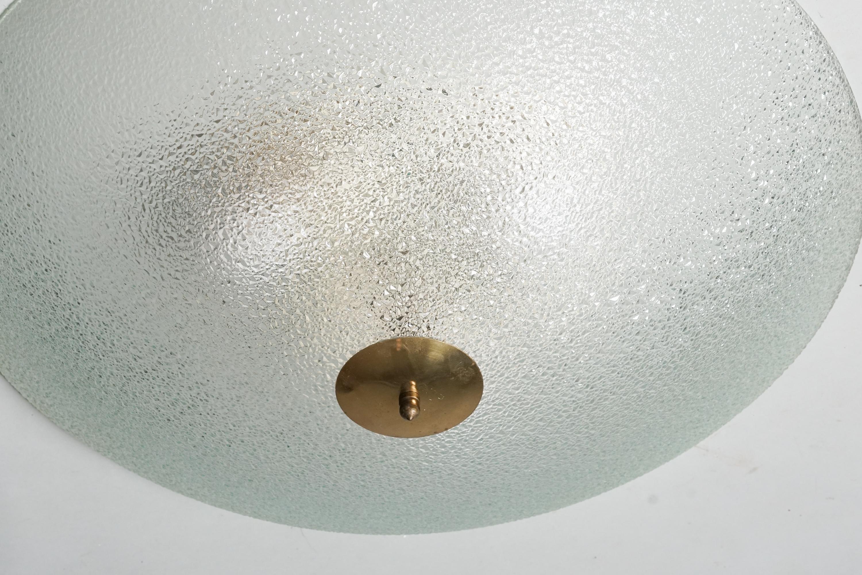 Scandinavian Modern Flush Mount, Frosted Glass, Lasipaino Oy, 1960s  For Sale