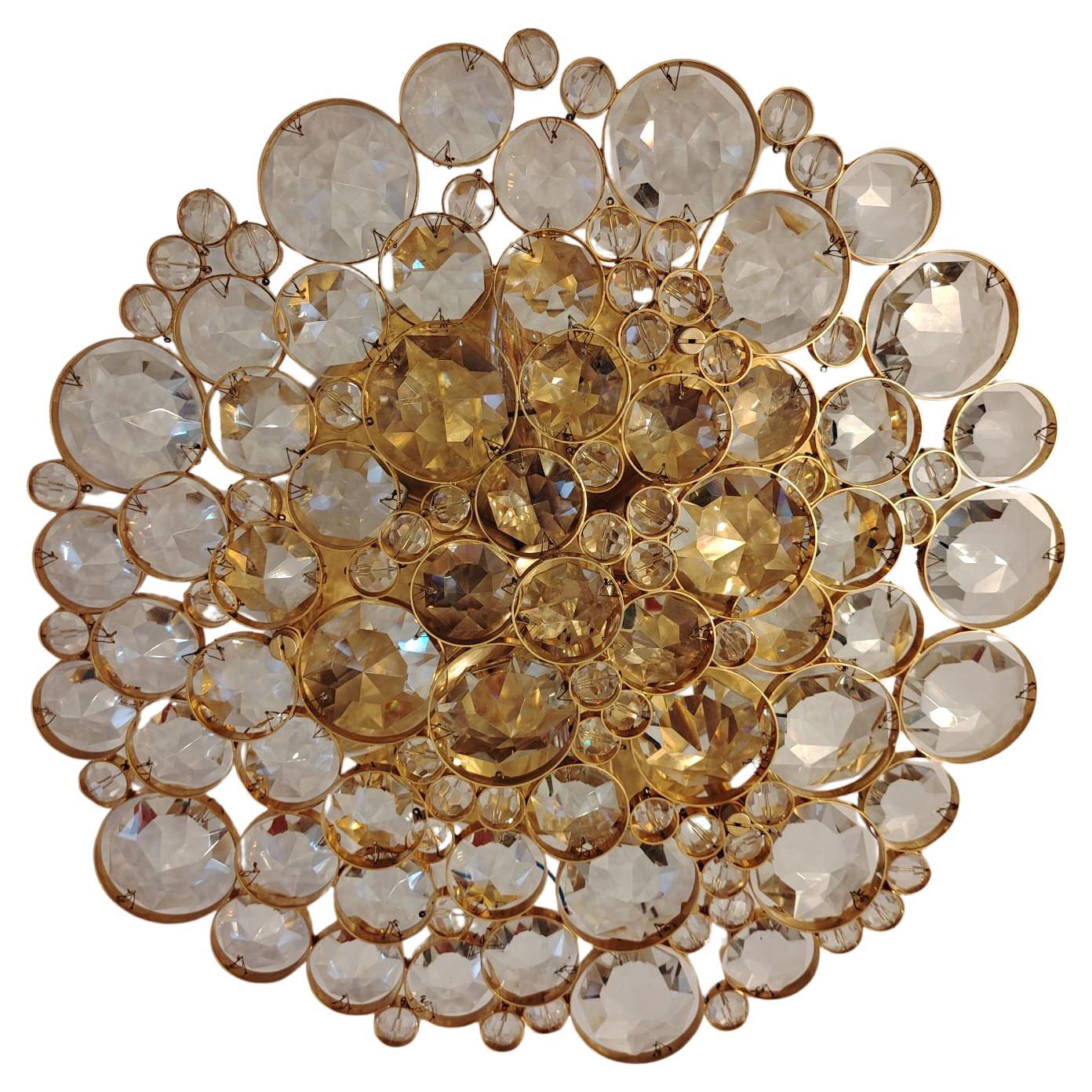 Flush Mount Gilded Chandelier by Palwa
