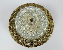 Apparecchio a incasso in vetro con finiture in bronzo, Vintage