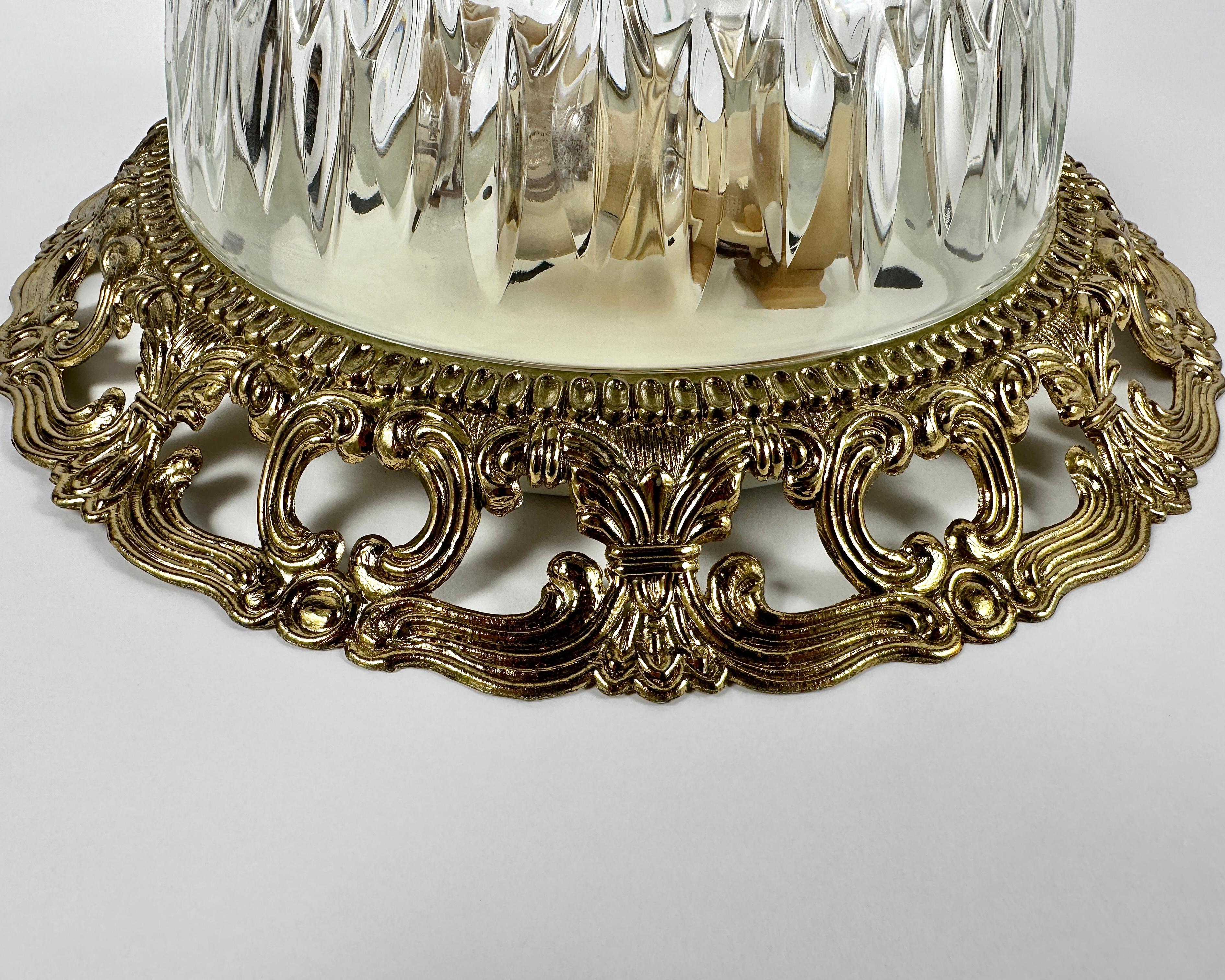 Lights affleurant en verre avec garniture en bronze, vintage Excellent état - En vente à Bastogne, BE