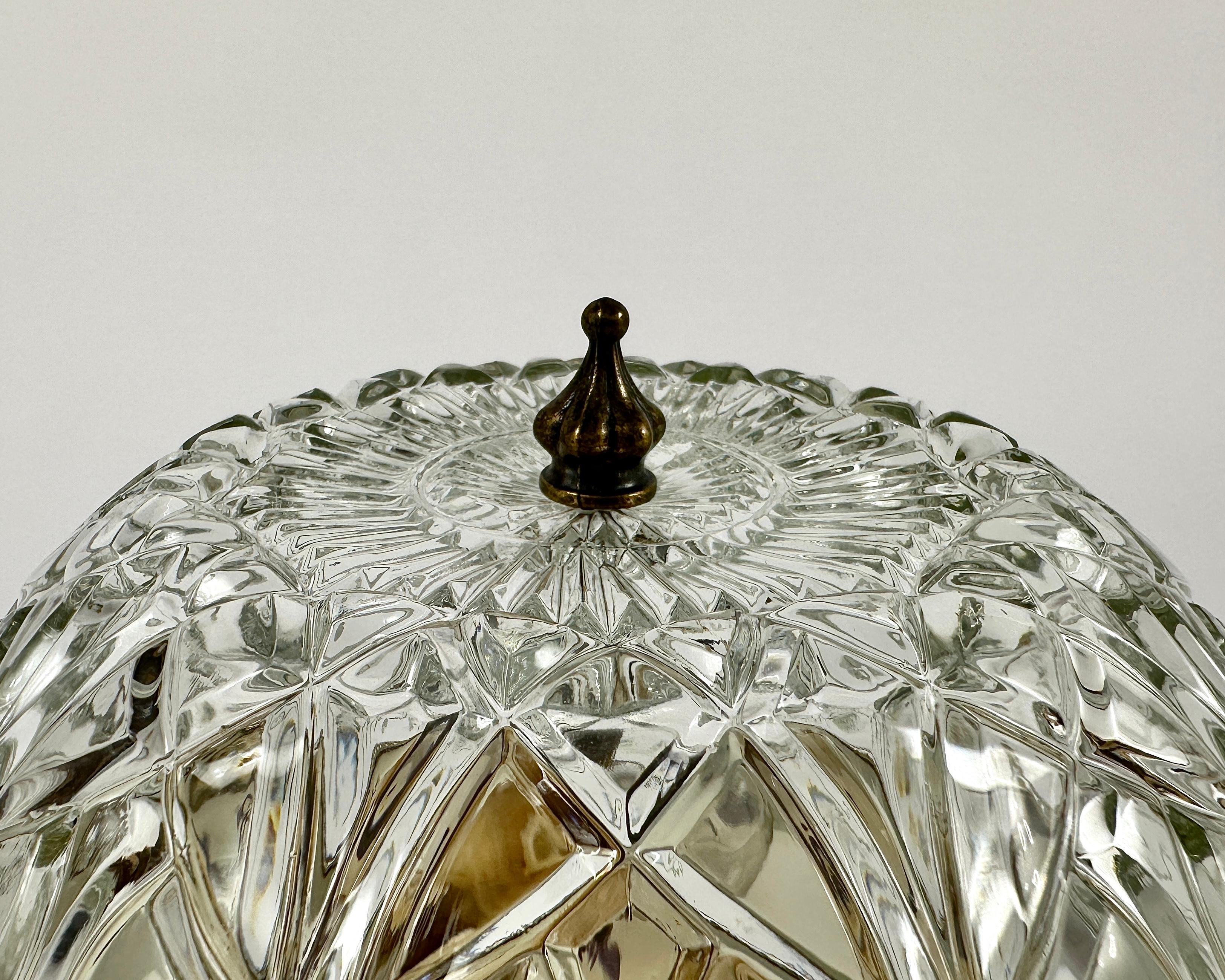 Bronze Lights affleurant en verre avec garniture en bronze, vintage en vente