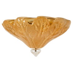 Vintage Flush Mount Gold Murano Glass, Italy, 1970s