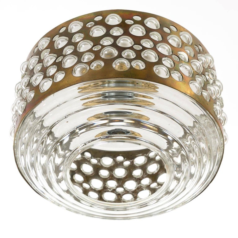 bubble glass flush mount light