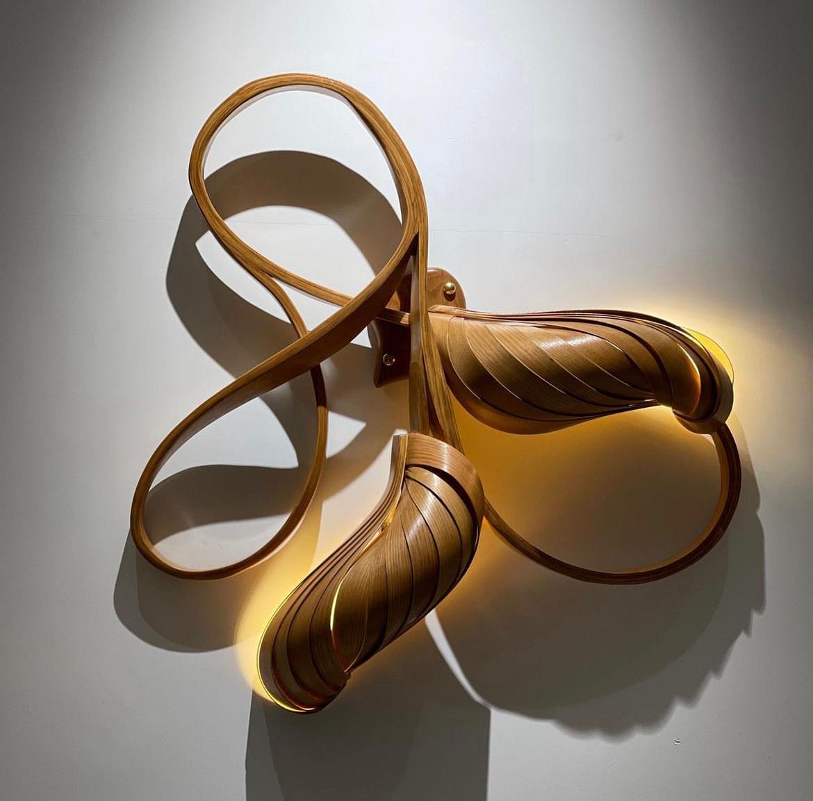 XXIe siècle et contemporain Lights 1 - Vrksa Series by Raka Studio - Plafonnier en Wood Wood en vente