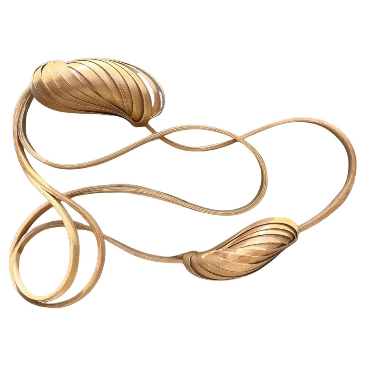Lampada ad incasso 4 - Serie Vrksa - Legno di frassino curvato con due baccelli luminosi