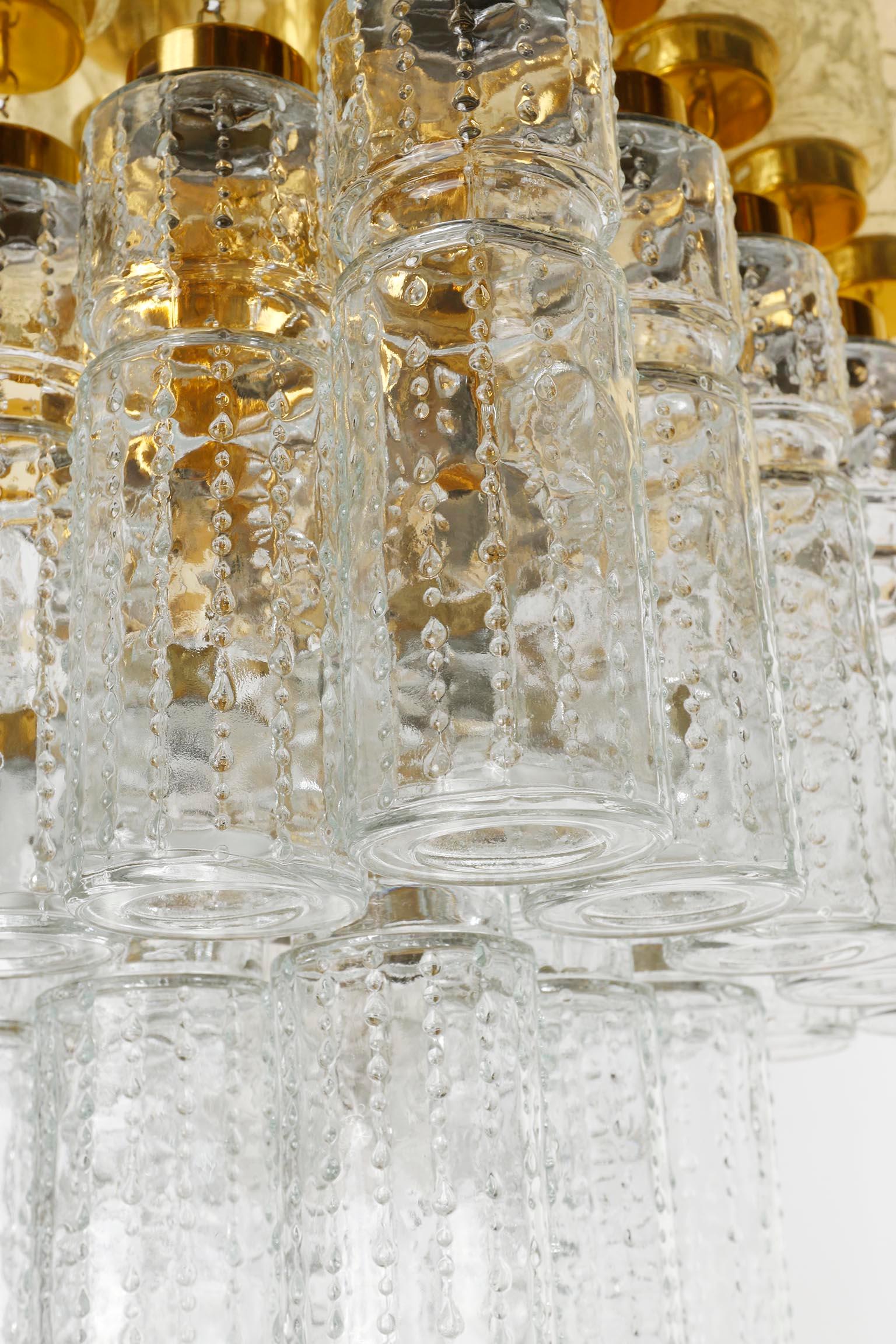 Lampe à encastrer de Glashütte Limburg, verre en laiton poli, années 1970, une des cinq en vente 4