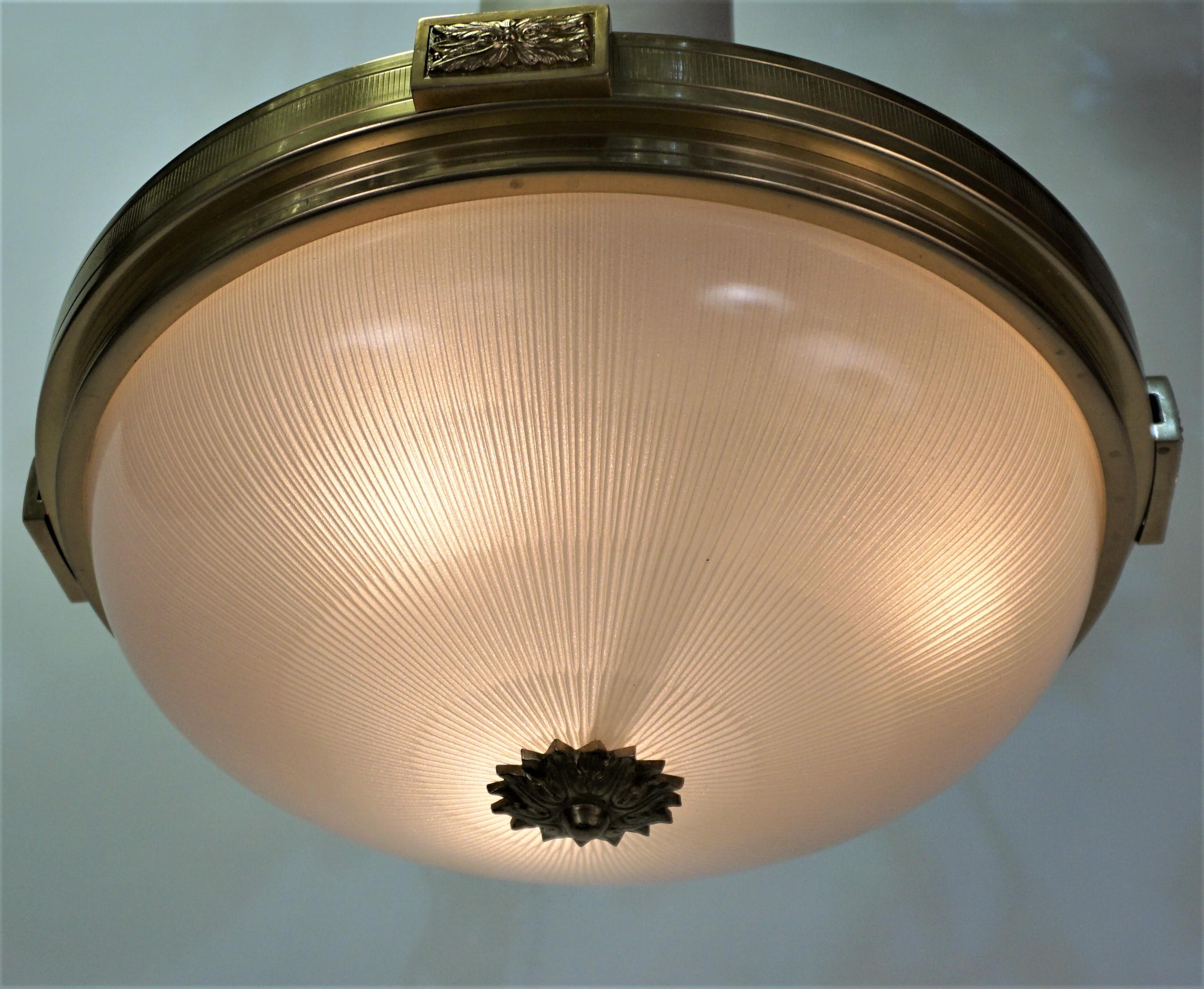 Mid-20th Century Flushmount Light Fixture by Atelier Petitot