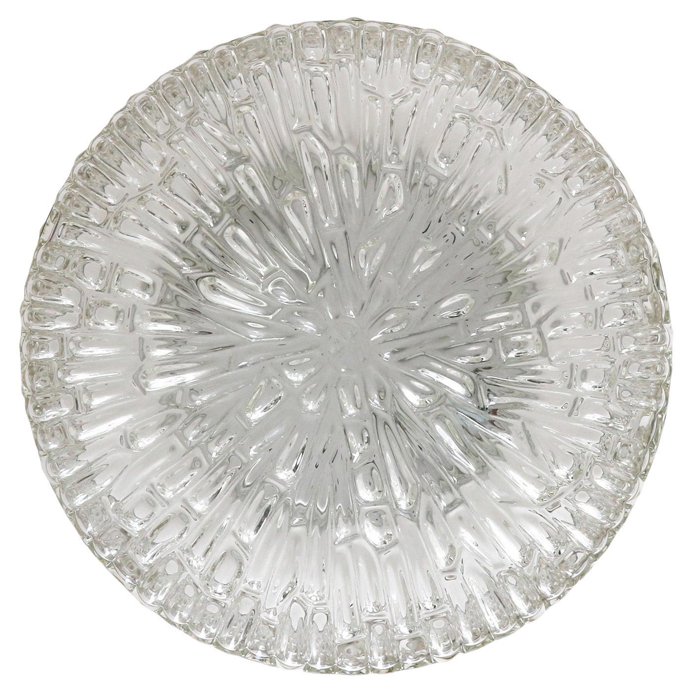 Patiné Lights affleurantes de Rupert Nikoll, verre texturé et laiton patiné, 1960 en vente