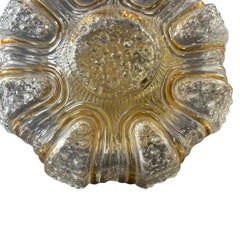 Flush Mount Light, Textured Amber Tone Bubble Glass, 1970s
