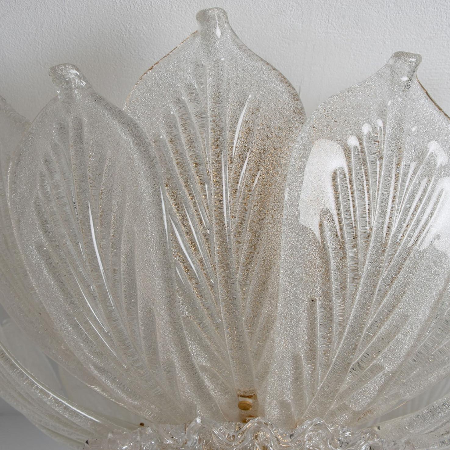 Italiano Flush Mount Murano Glass Barovier & Toso, Italy in vendita