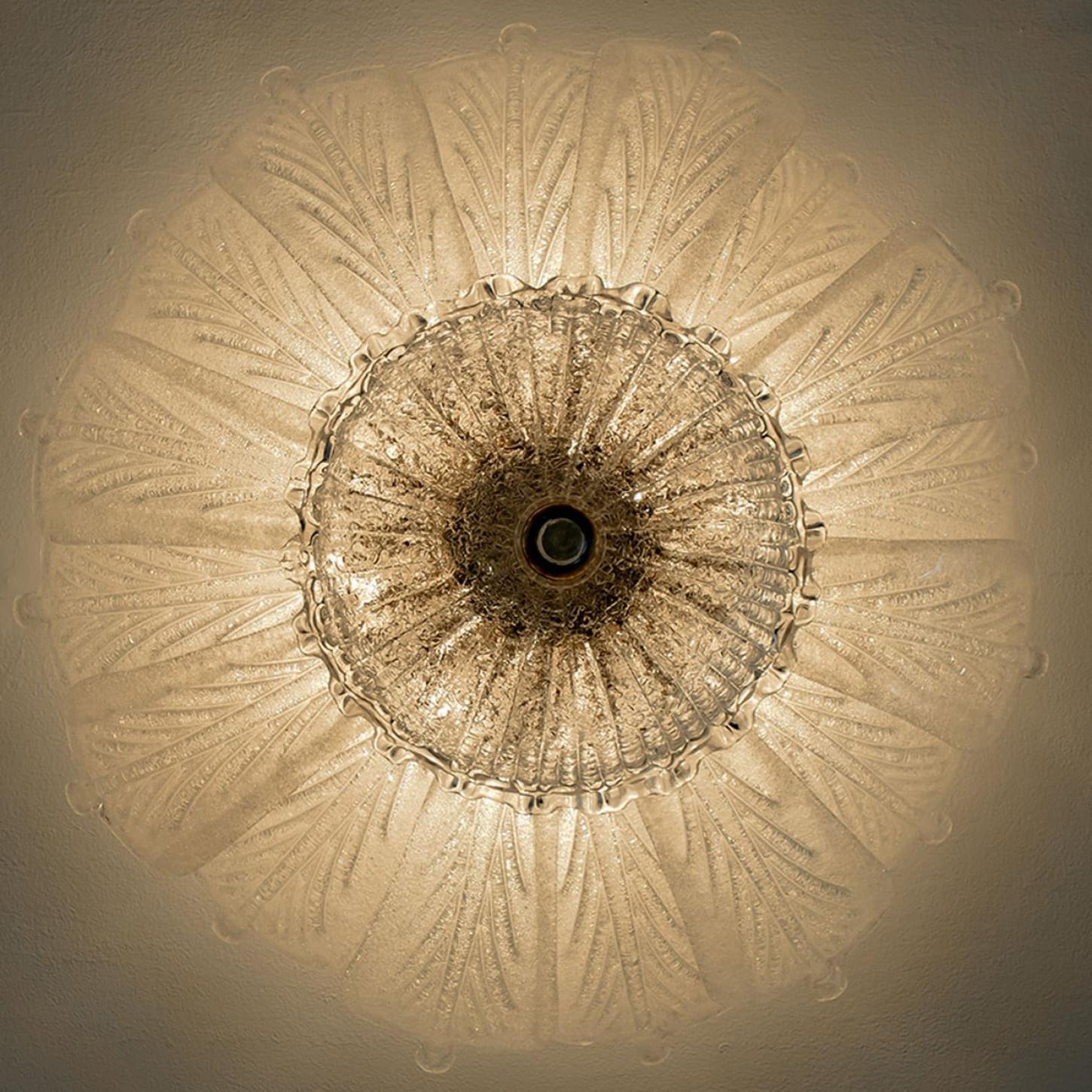 Ottone Flush Mount Murano Glass Barovier & Toso, Italy in vendita