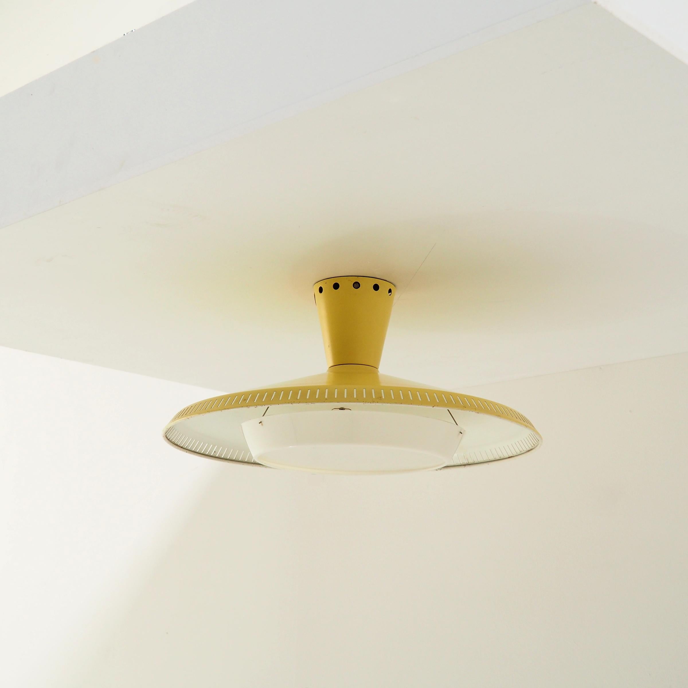 Mid-Century Modern Flush Mount ”NB 92” Designed by Louis Kalff for Philips For Sale