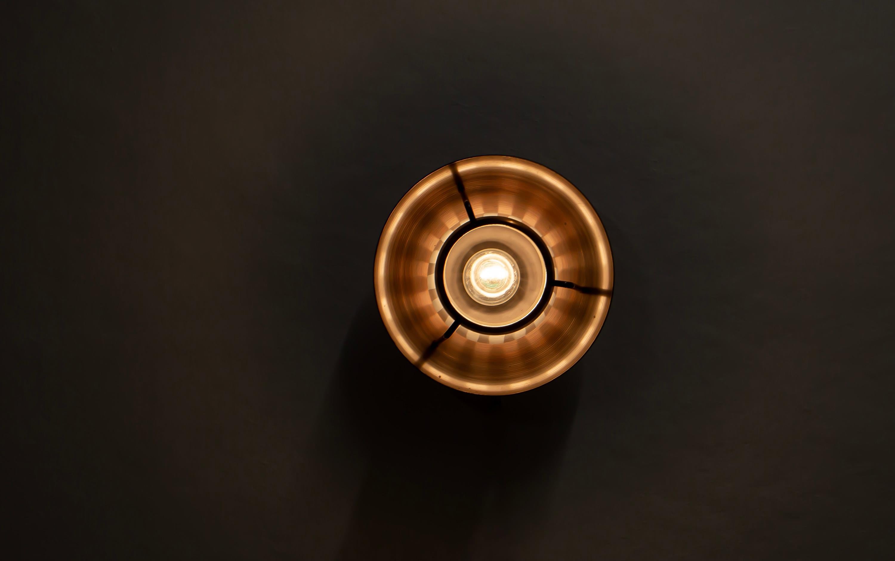 Copper Flush Mount Outdoor Ceiling Light, Norway, 1960