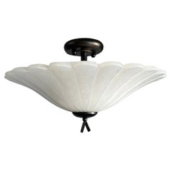 Flush Mount / Three Light Pendant with Stunning Flower Shape Alabaster Shade Flush Mount / Three Light Pendant with Stunning Flower Shape Alabaster Shade