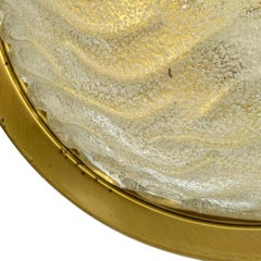 Flush Mount Wave Glass and Brushed Burnished Metal, by Fischer Leuchten