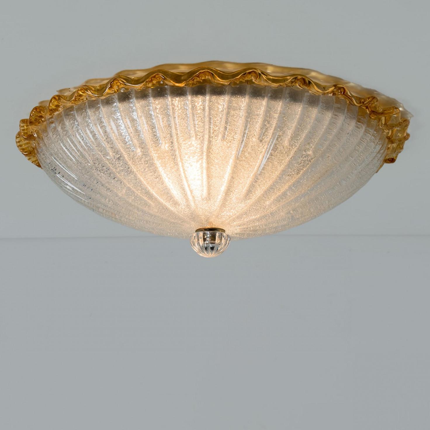 Montatura ad incasso con vetro di Murano ocra e trasparente di Barovier&Toso, Italia in vendita 2