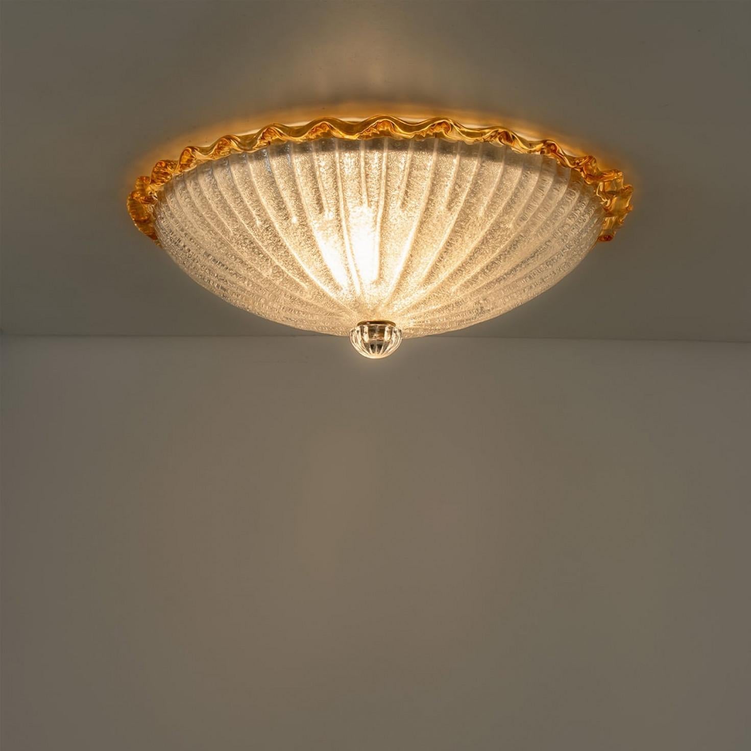 Montatura ad incasso con vetro di Murano ocra e trasparente di Barovier&Toso, Italia in vendita 3