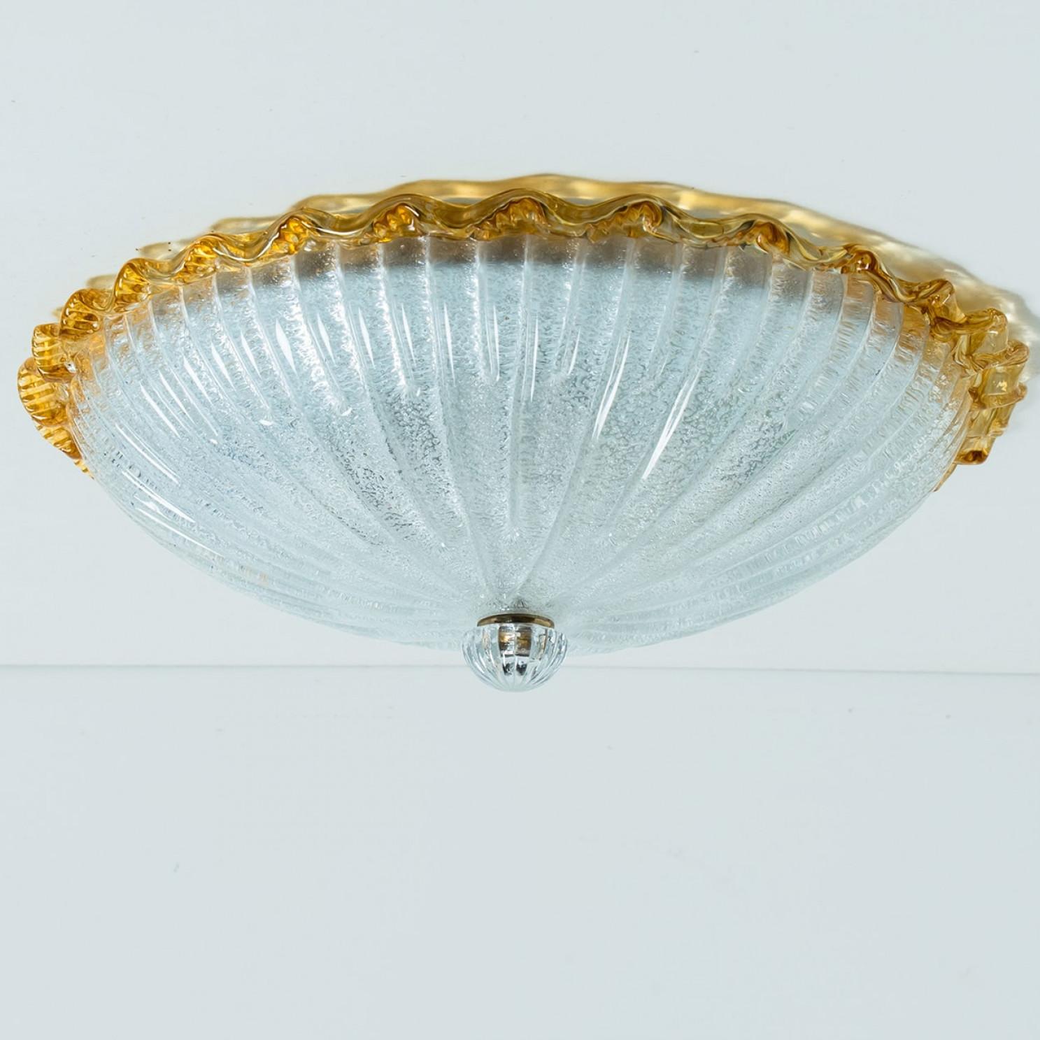 Italiano Montatura ad incasso con vetro di Murano ocra e trasparente di Barovier&Toso, Italia in vendita