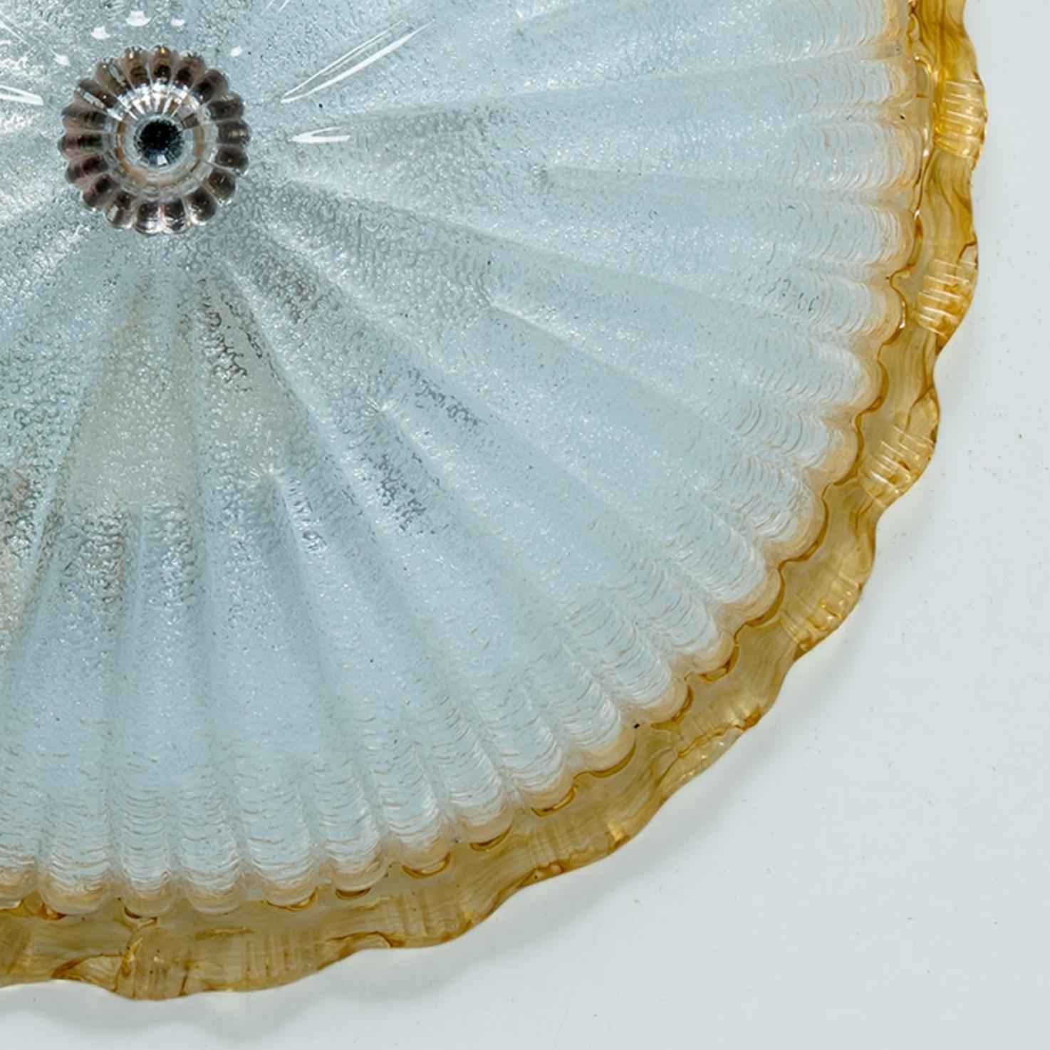 Montatura ad incasso con vetro di Murano ocra e trasparente di Barovier&Toso, Italia In condizioni buone in vendita a Rijssen, NL