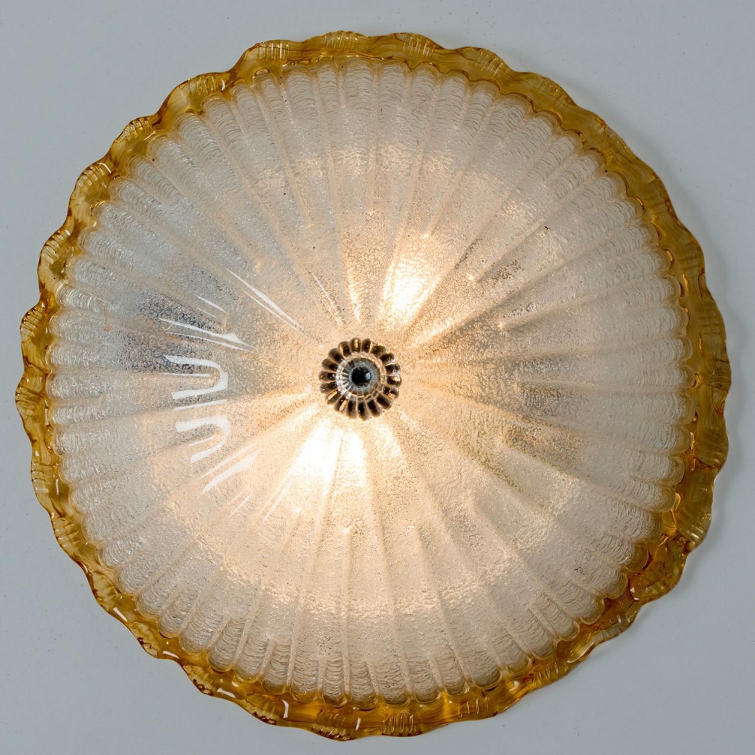 XX secolo Montatura ad incasso con vetro di Murano ocra e trasparente di Barovier&Toso, Italia in vendita