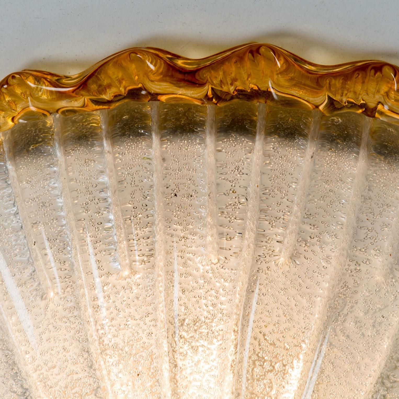 Montatura ad incasso con vetro di Murano ocra e trasparente di Barovier&Toso, Italia in vendita 1