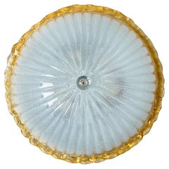 Flush Mount mit ockerfarbenem und klarem Murano Glas von Barovier & Toso, Italien