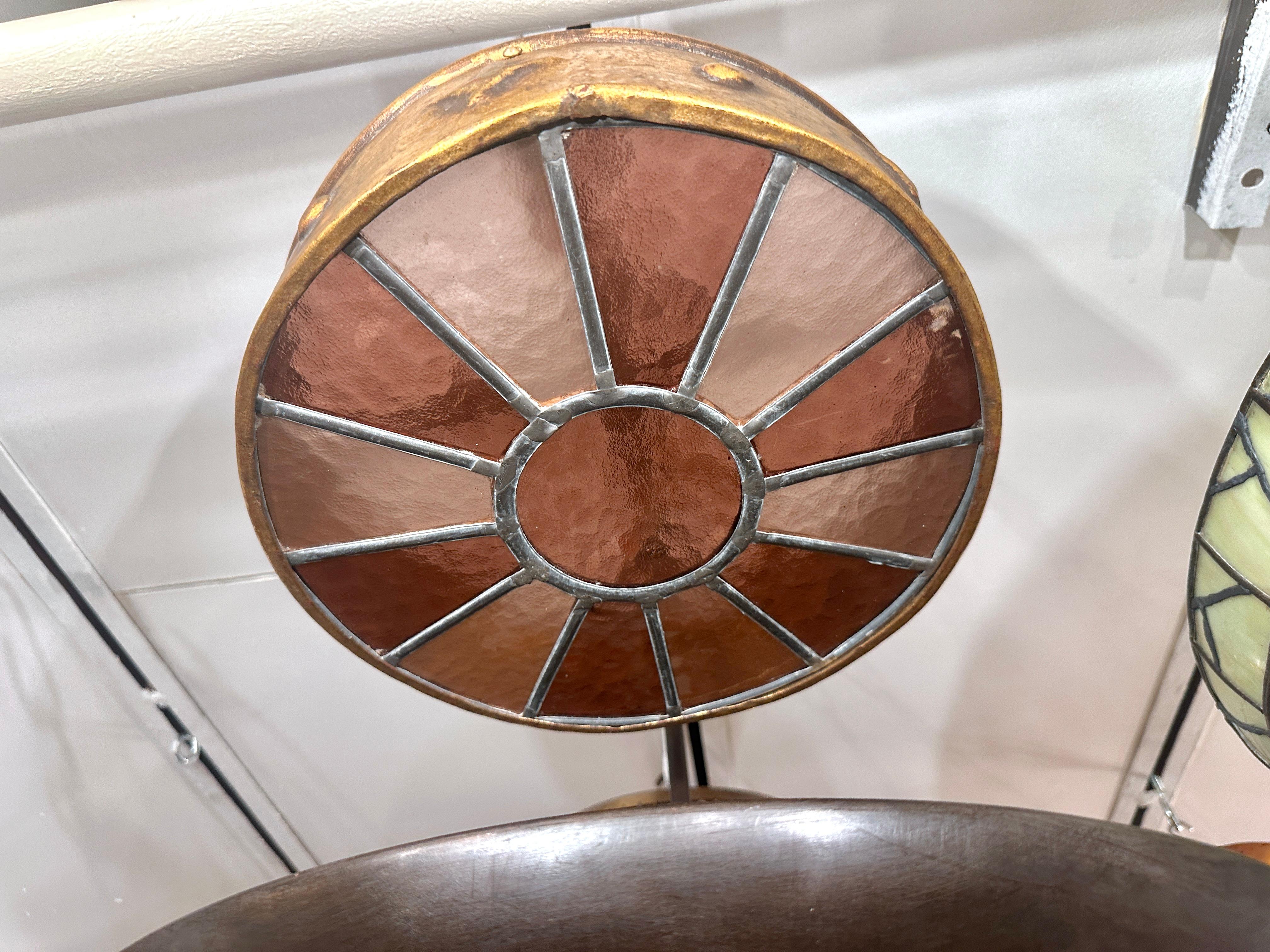 Flush Mounted Gilt Metal Light Fixture In Good Condition For Sale In New York, NY
