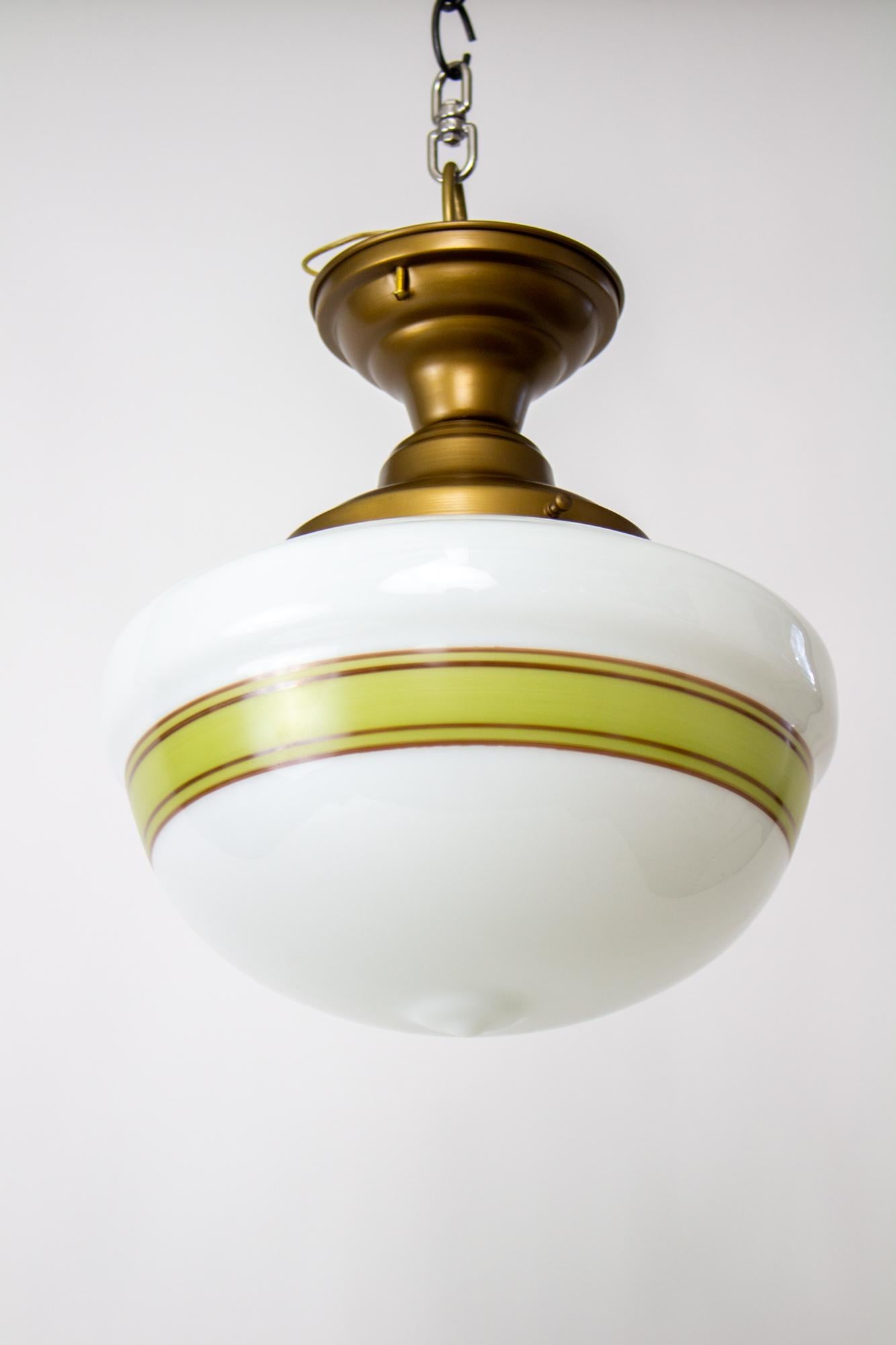American Flush Mounted Painted Schoolhouse Fixture For Sale
