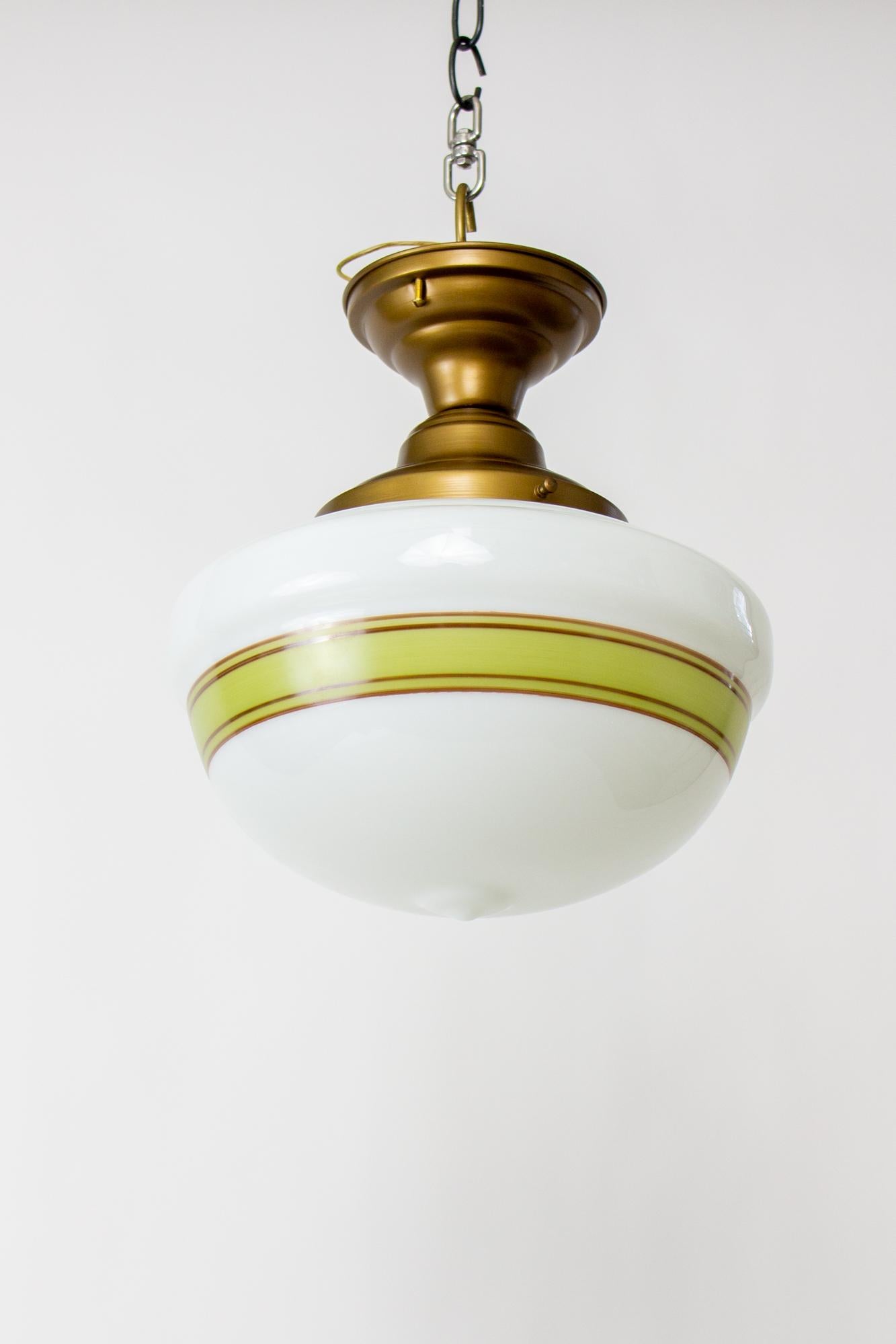 20th Century Flush Mounted Painted Schoolhouse Fixture For Sale