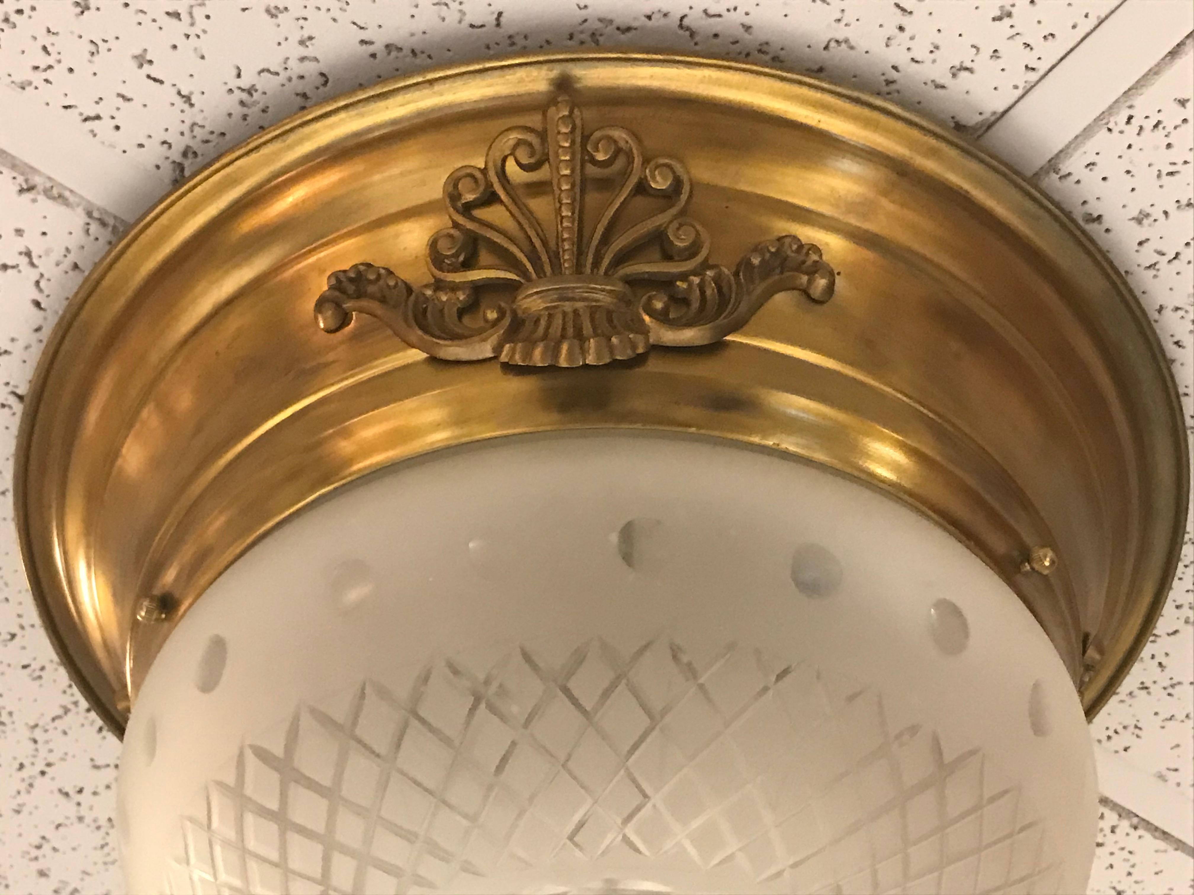 Bronze Flush Mounted Pendant For Sale