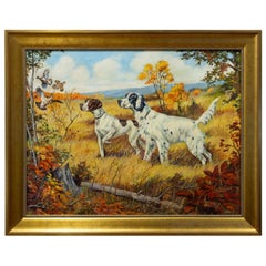 Vintage "Flush" Original Oil Painting by Ole Larsen for the Shaw Barton Calendar Co.