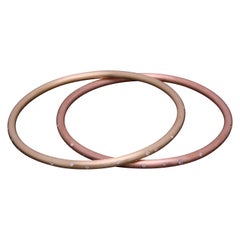 Flush Set Diamond, 14k Gold Solid Bangle Bracelet