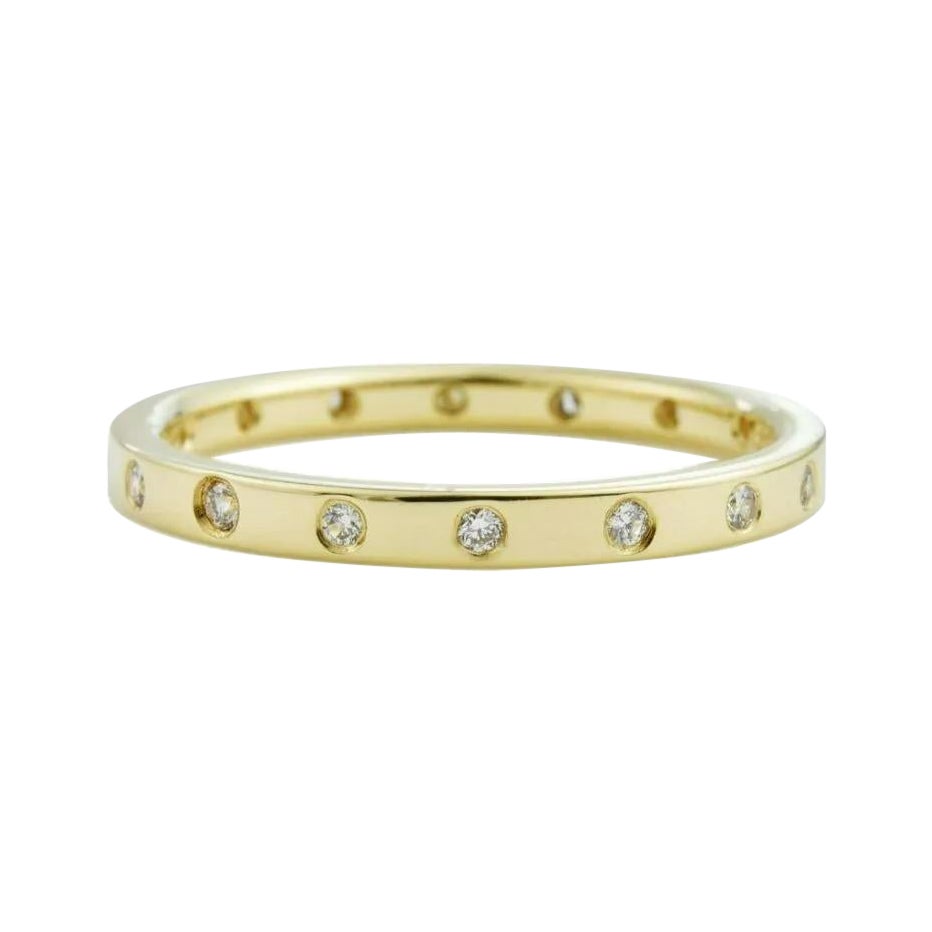 Flush Set Full Eternity Hochzeit Braut 8 Diamantband 14k Massiv im Angebot