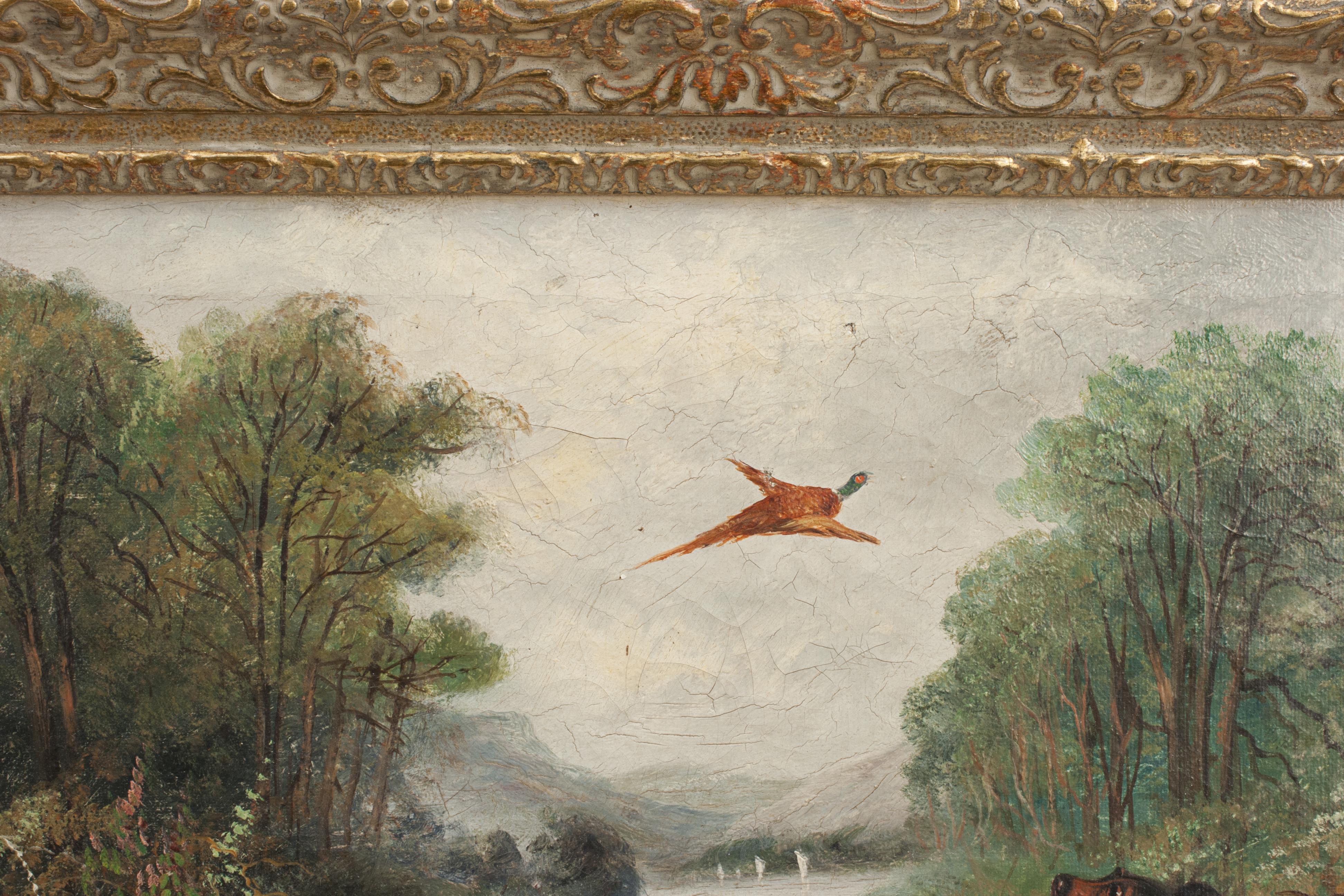 XIXe siècle Flushing Spaniels, peinture à l'huile de George Armfield en vente